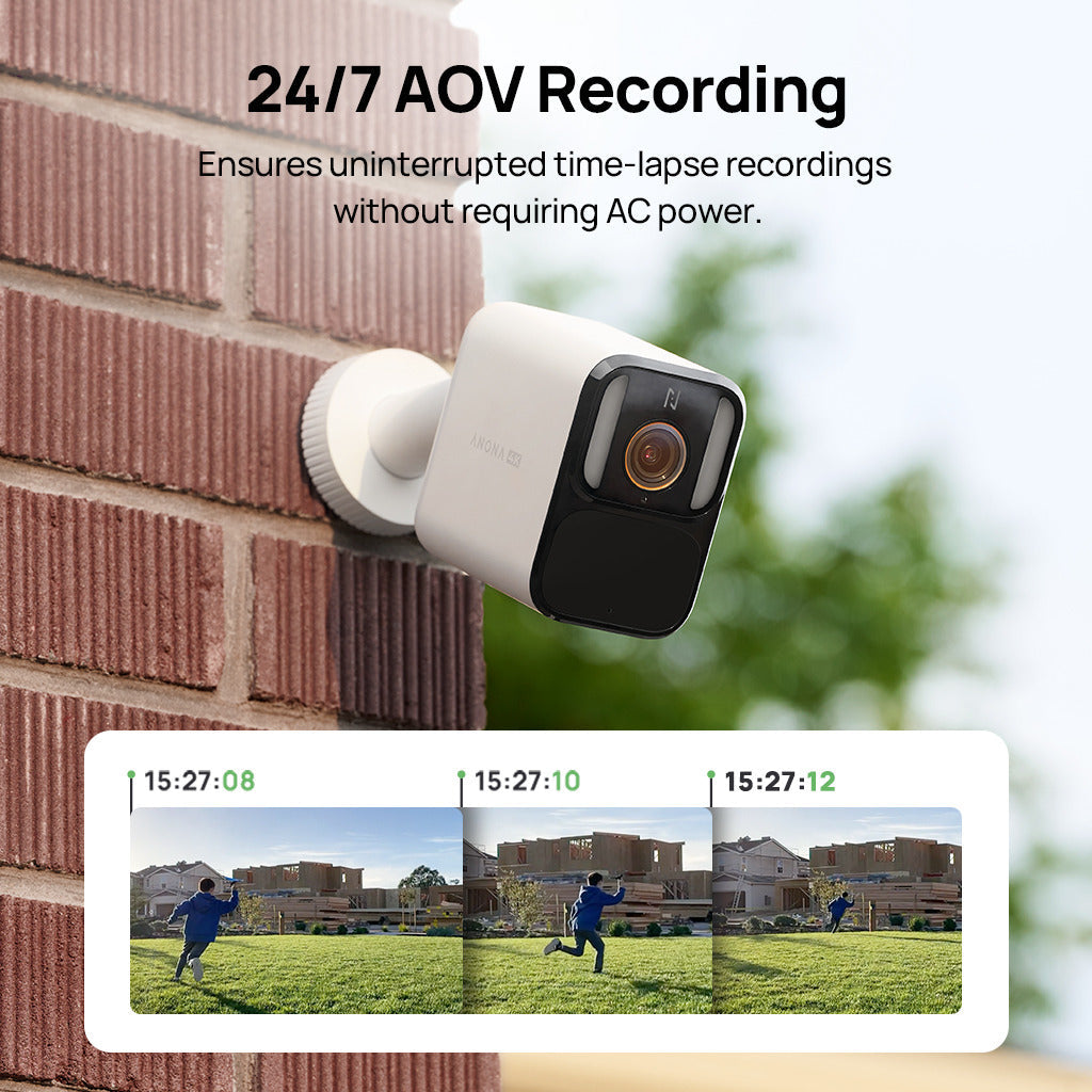 Anona Aurora 4K UHD AI Solar/Battery Powered 24/7 AOV Recording Security Camera