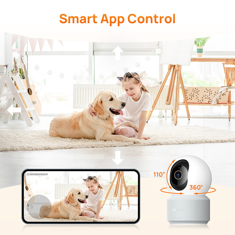 Anona Pano - 4K UHD 360° Pan Tilt Dual-Band Wi-Fi 6 Indoor AI Security Camera